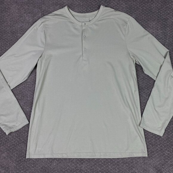 Lululemon Henley Shirt Men's Large Mint Green Long Sleeve The Fundamental - Picture 1 of 7
